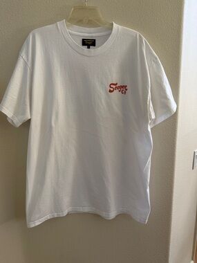 Seager Co. Men's White Short-Sleeve Logo Tee-EUC
